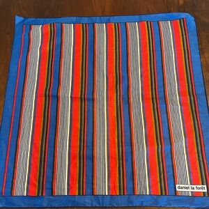 Daniel La Forêt Vintage 1970’s Striped Cotton Scarf 25”